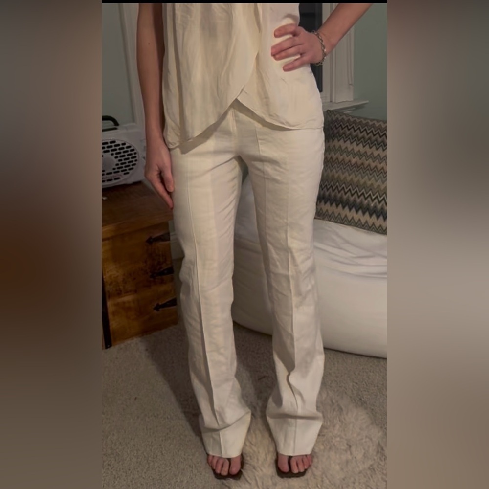 Cult Gaia Cream Straight Leg Pants